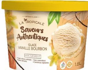 LA TROPICALE SAVEURS AUTHENTIQUES GLACE VANILLE BOURBON 1.8L