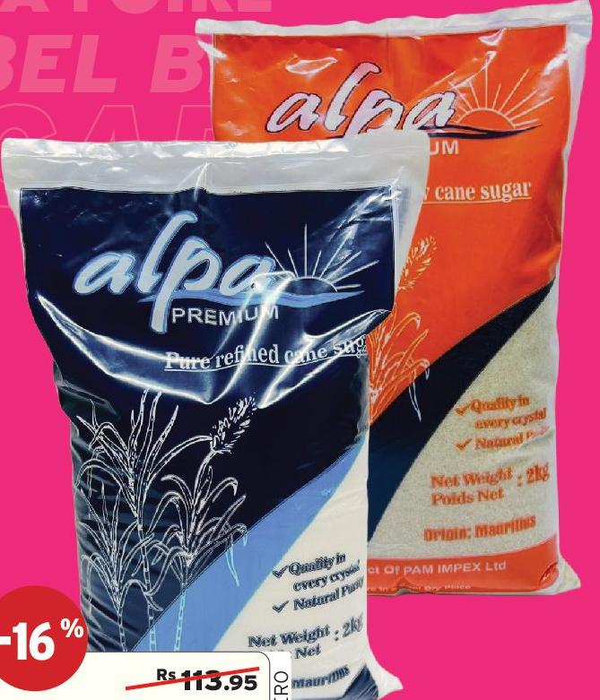 Alpa Sucre Blanc 2KG / Roux 2KG