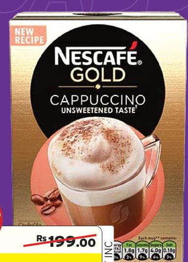 Nescafe Gold Cappuccino Unsweetened Mixers 105g