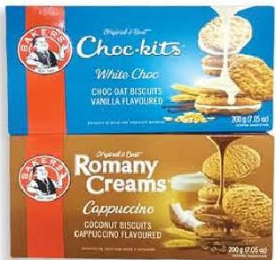 Bakers Choc Kits/Romany Biscuits 200G (6 Refs)