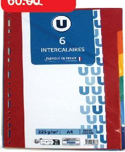 Intercalaire 21x29.7 cm x6 Plusieurs Coloris