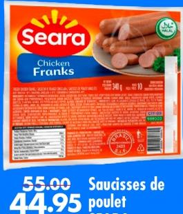 Seara Chicken Franks Le paquet de 340 g