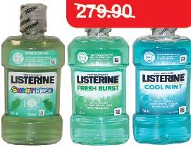 Listerine Mouth Wash Cool Mint / Fresh Burst / Smart Rinse Mint le flacon de 250ml