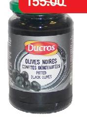 Ducros Pitted Black Olives, 37cl Jar