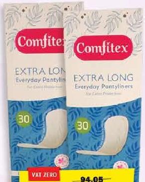 Comfitex Panty Liners Extra Long Unscented x30
