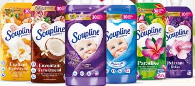 Soupline Concentré Assouplissant Le flacon d'1.28 / 1.35 L Différentes variétés