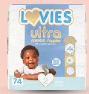 LOVIES Diapers Newborn 84's/Mini 74's/Midi 58's/Maxi 50's/Junior 44's