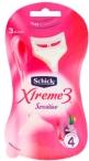 Schick Xtreme3 Sensitive Dame Razors, 4 razors, 3 blades