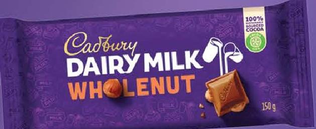 Cadbury Dairy Milk Wholenut Chocolate 150g