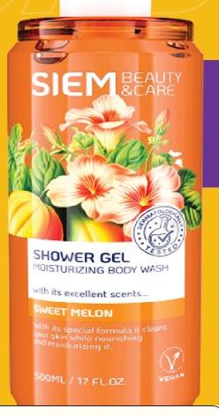 SIEM BEAUTY & CARE Shower Gel Moisturizing Body Wash Sweet Melon 500ML / 17 FL.OZ