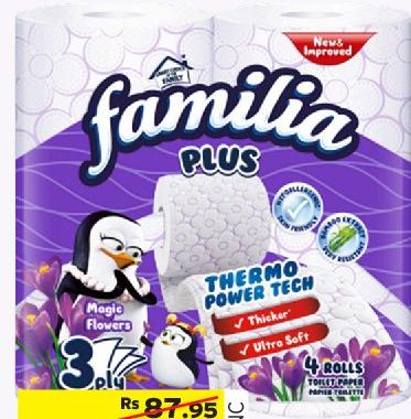 Familia Plus Toilet Paper 3 Ply Parfumee x 4