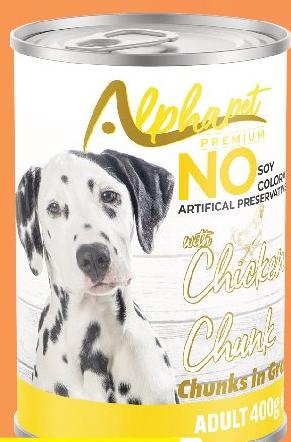 Alphapet Dog Food In Can 400g