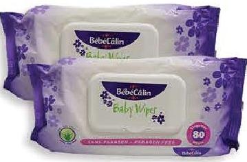 Bébécalin Wipes with Lids x80 (2 Refs)