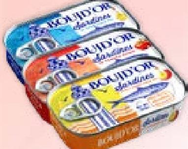 BOUJDOR Sardines 125g (toutes refs Excepté Huile D'Olive)