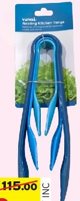 Vanal Nesting Kitchen Tongs Plastic Clip 3 Pcs
