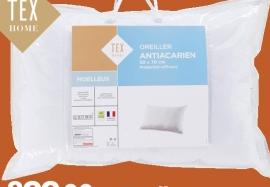 TEX Oreiller antiacarien moelleux 50 x 70 cm