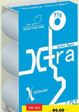 Xtra Toilet Paper x6 2ply 55g