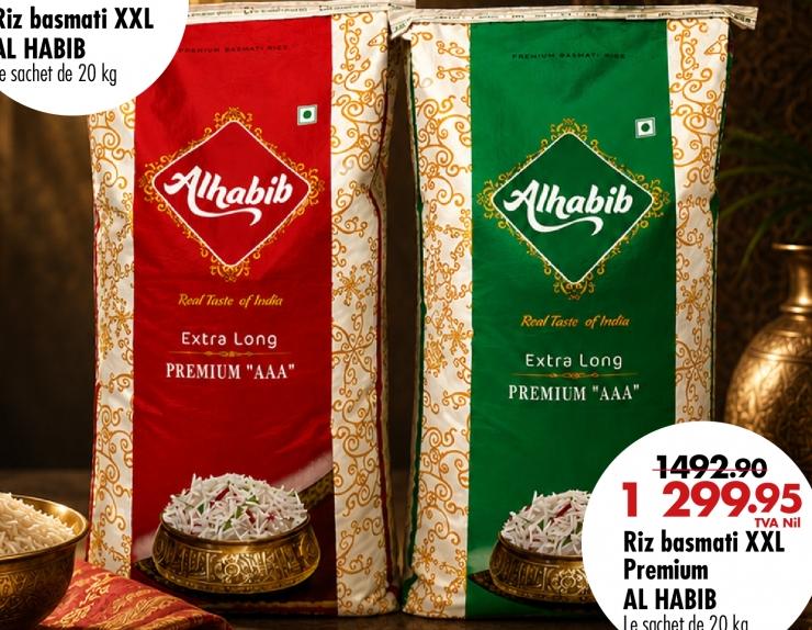 Al Habib Basmati XXL Premium AAA Rice, 20 kg