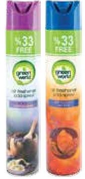 Green World Air Freshener Spray 300ml + 33% Free
