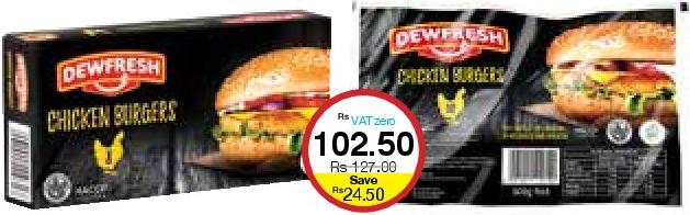 Dewfresh Chicken Burgers Box x8 - 400g/ Chicken Burgers x10 - 500g/ Chicken Burgers Jumbo Box x4 - 400g