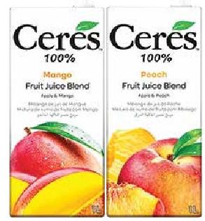 Ceres 100% Fruit Juice Blend (Mango & Peach) 1L