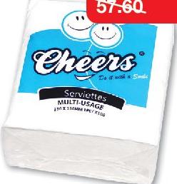 Serviettes Multi-Usage 33x33 cm 1 Pli x100
