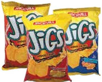 Jack 'n Jill Jigs Sizzling BBQ / Cheesy Cheese / Sweet & Savoury 70g