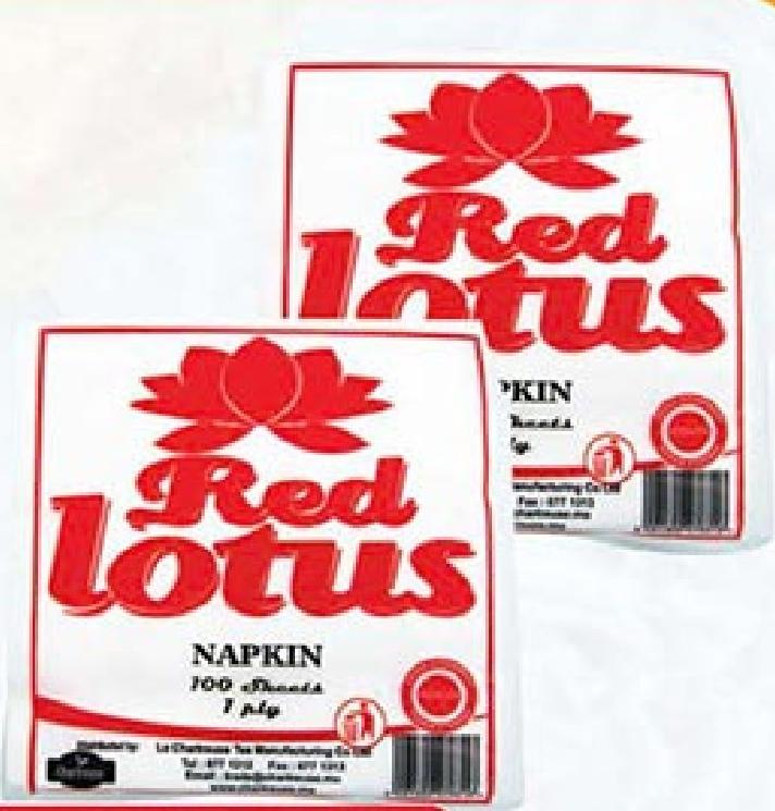 Red Lotus napkin X 100 Sheets