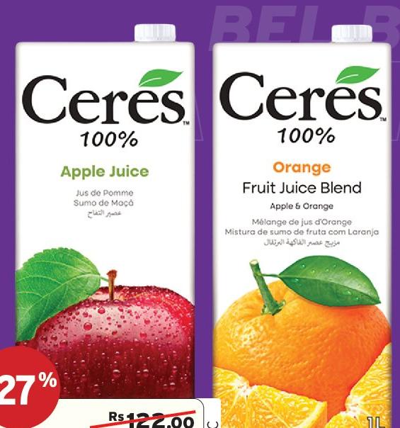 Ceres Juice 100% 1LT (Apple, Orange, Apple & Orange)