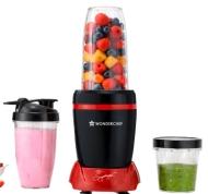 Wonderchef Nutriblend Blender with 3 bowls, 750W, Red and Black