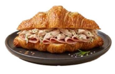 Gourmet Croissant Filled with Chicken Ham & Shredded Chicken Each