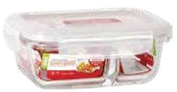 Lock & Lock Oven Glass Container with Divider 320ml LLG422C