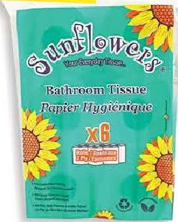 Sunflowers Bathroom Tissue 6 Rolls