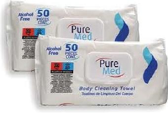 Pure Med Body Cleaning Towel 50 Pieces