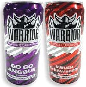 Warrior Carbonated Flavoured Drink Strawberry/Grape 320ml