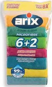 Arix 28607 Microfibre Utility Cloth 8pcs (6+2) Colours Anti Bacterien Protection