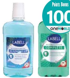 Labell Bain de Bouche Blancheur/Fluor & Arôme Menthe Fraîche 500ml