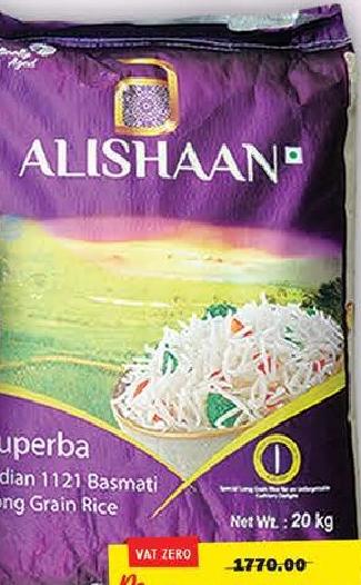 Alishaan Superba 1121 Indian Basmati Long Grain Rice 20kg
