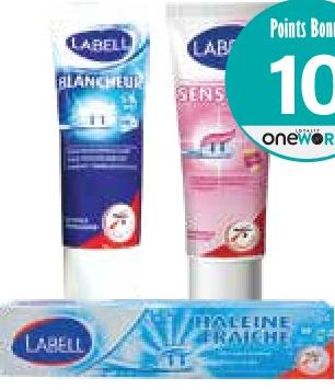 Labell Dentifrice Blancheur / Haleine Fraîche / Sensitive 75ml