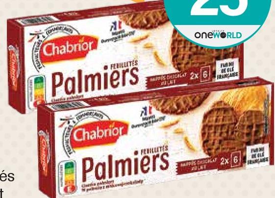 Chabrior Palmiers Feuilletés Nappés Chocolat au Lait 110g