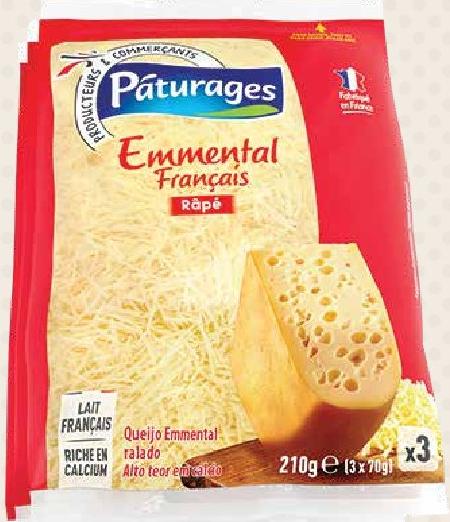 Pâturages Emmental Français Râpé 3 x 70g