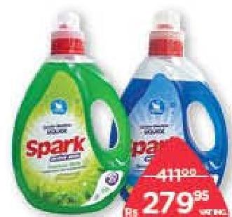 Spark Lessive Machine Liquide Douceur Océane, Fraîcheur Verte, Savon de Marseille 3 L
