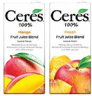 Ceres 100% Fruit Juice Blend Mango / Peach 1L