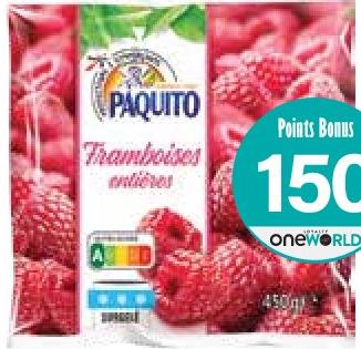 Paquito Framboises Entières Surgelé 450g