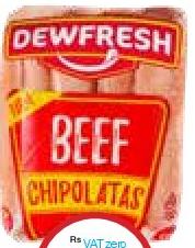 Dewfresh Beef Chipolatas - 225g