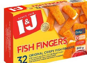 I&J Fish Fingers Original Crispy Fish Fingers 32 Pieces 800g