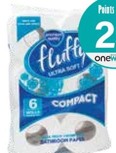 Fluffy Compact Papier Toilette x 6