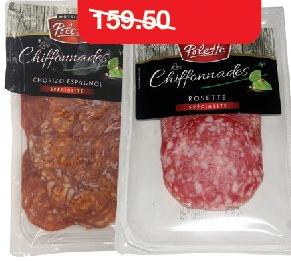 Chorizo / Rosette Porc en Tranches - Les Chiffonades le paquet de 120g