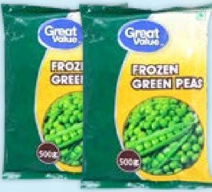 Great Value Frozen Green Peas 500g