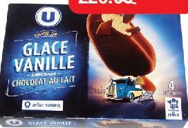 Bâtonnets Glacés Envie de Vanille x4 - U, la boîte de 258g